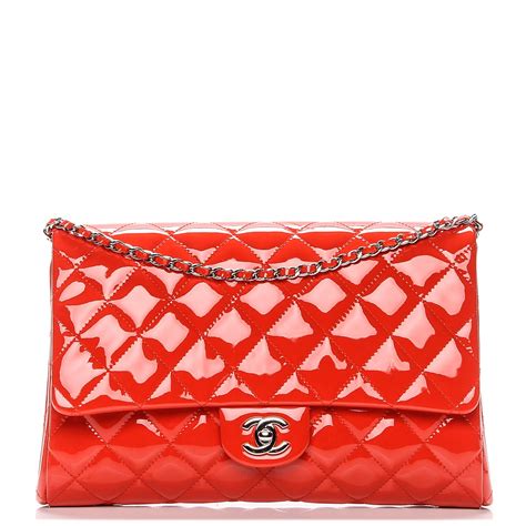 chanel red patent clutch|Chanel clutch with hand strap.